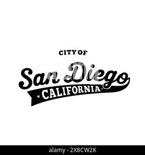 Schriftdesign der Stadt San Diego. San Diego, Kalifornien Typografie Design. Vektor und Illustration. Stock Vektor