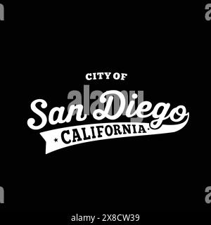 Schriftdesign der Stadt San Diego. San Diego, Kalifornien Typografie Design. Vektor und Illustration. Stock Vektor