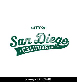 Schriftdesign der Stadt San Diego. San Diego, Kalifornien Typografie Design. Vektor und Illustration. Stock Vektor