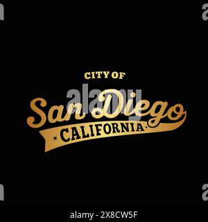 Schriftdesign der Stadt San Diego. San Diego, Kalifornien Typografie Design. Vektor und Illustration. Stock Vektor