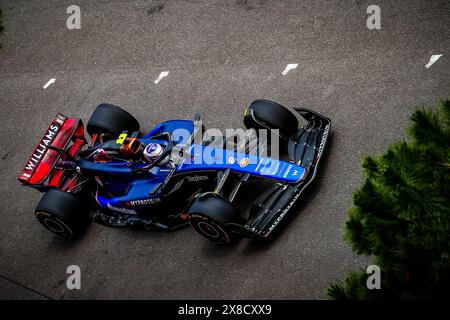 Monaco, Fürstentum Monaco. Mai 2024. 02 Logan Sargeant, (USA) Williams Mercedes während des GP von Monaco, 23-26. Mai 2024 Montecarlo, Formel-1-Weltmeisterschaft 2024. Quelle: Unabhängige Fotoagentur/Alamy Live News Stockfoto