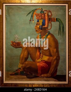 Theogonie der Mayas von Rodolfo torres, Nationalmuseum für guatemaltekische Kunst, Hauptmannspalast oder Palacio de los Capitanes Generales, ursprünglich bui Stockfoto