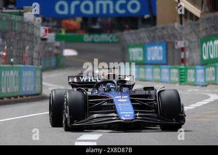 Monaco, Monaco. Mai 2024. Alexander Albon von Williams Racing auf der Strecke während des Trainings vor dem Formel 1 Grand Prix von Monaco am 24. Mai 2024 auf dem Circuit de Monaco in Monte-Carlo, Monaco. Quelle: Marco Canoniero/Alamy Live News Stockfoto