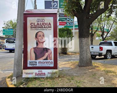 Mexiko-Stadt, Mexiko - 24. April 2024: Präsidentschaftskandidatin Claudia Sheinbaum für die Morena-Partei Stockfoto