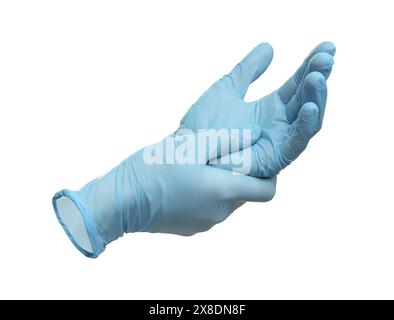 Ein Paar medizinische Handschuhe isoliert auf weiß Stockfoto
