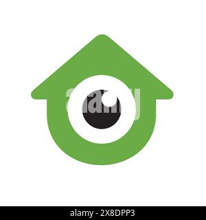 Logo Home, Kombiniert Mit Glossy Eyes, Vektor Design Illustration Stock Vektor