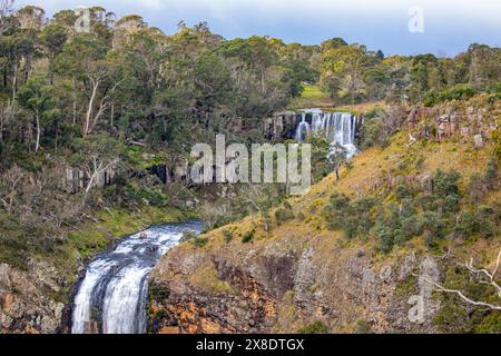 Ebor Falls Wasserfall im Guy Fawkes Nationalpark am Waterfall Way in New England Region in New South Wales, Australien, Herbst 2024 Stockfoto