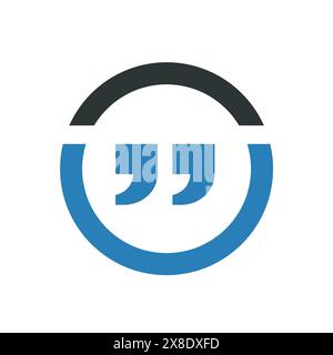 Anführungszeichen, Kombiniert Mit Linienkreis, Vector Illustration Design Stock Vektor