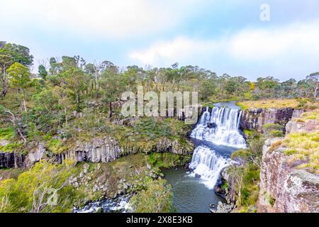 Ebor Falls Wasserfall im Guy Fawkes Nationalpark am Waterfall Way in New England Region in New South Wales, Australien, Herbst 2024 Stockfoto