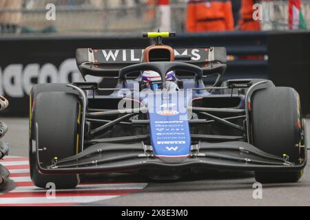 Monaco, Monaco. Mai 2024. Rennstrecke von Monaco #2 Logan Sargeant (usa) Williams Racing (gbr) Williams FW46 Mercedes, während des Formel-1-Grand Prix von Monaco 2024, 8. Runde der Formel-1-Weltmeisterschaft 2024 vom 20. Bis 23. Mai 2024 auf dem Monaco Circuit. (Philippe Nanchino/SPP) Credit: SPP Sport Press Photo. /Alamy Live News Stockfoto