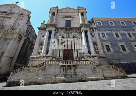 Kirche des Heiligen Franziskus Borgia in Catania, Sizilien, Italien. Stockfoto