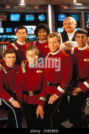 JULI 2005 - L2455.STAR TREK VI WALTER KOENIG, DEFOREST KELLY, WILLIAM SHATNER, LEONARD NIMOY GEORGE TAKEI, NICHELLE NICHOLS UND JAMES DOOHAN.1991.TV-FILM STILL. BEREITGESTELLT VON PHOTOS (FOTO: © JAMES M. KELLY/ZUMA WIRE) NUR ZUR REDAKTIONELLEN VERWENDUNG! Nicht für kommerzielle ZWECKE! Stockfoto