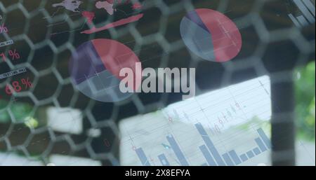 Bild der Verarbeitung von Finanzdaten über Huhn Stockfoto