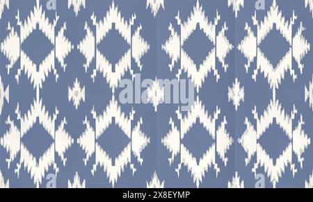 ikat abstrakte ethnische Kunst. Nahtloses Muster in Tribal-, Folk- und mexikanischem Stil. Aztekische geometrische Ornamentmuster. Design für Teppich, Abdeckung. Stockfoto