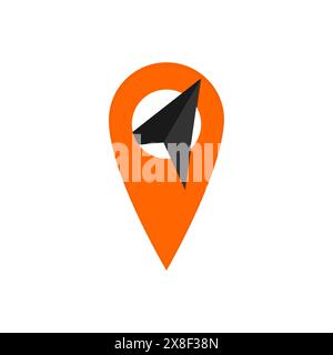 Ein Pfeilkopf in der Vorlage für das Logo für die Position des Stiftkreises , der Reiseanschlussnummer Stock Vektor