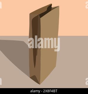 Vektor-isolierte Illustration einer Papiertüte. Stock Vektor