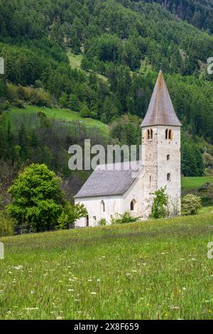 Kirche, Burgusio-Burgeis, Vinschgau-Vinschgau, Südtirol, Italien Stockfoto