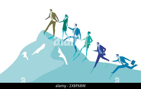 Karrierefortschritt, Unternehmensverbesserung, Illustrationskonzept, Stock Vektor