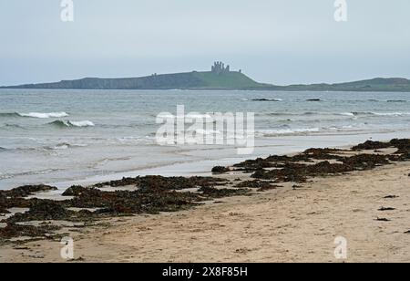Dunstanburgh Castle von Newton Haven, Northumberland Stockfoto