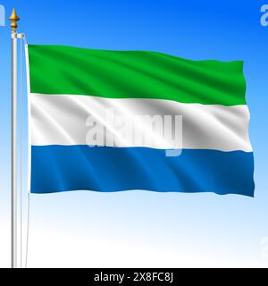 Sierra Leone, offizielle nationale Flagge, afrikanisches Land, Vektorillustration Stock Vektor