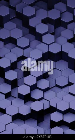 Nahtloses sechseckiges Muster, geometrisch präzise, für einen wabenartigen, tessellierten Effekt, ideal für moderne Designs. Stockfoto
