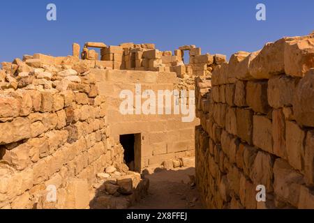 Ruinen der Kreuzfahrerburg Montreal, Shoubak, Shobak oder Shawbak in Jordanien, Naher Osten Stockfoto