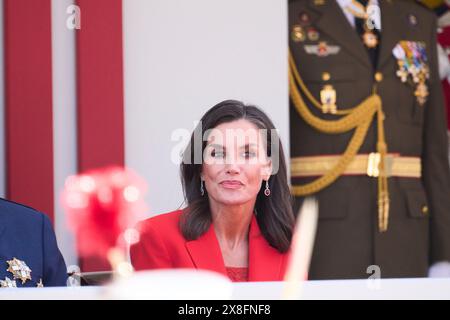 Oviedo, Asturien, Spanien. Mai 2024. Königin Letizia von Spanien nimmt am Tag der Streitkräfte am 25. Mai 2024 in Oviedo, Spanien Teil (Foto: © Jack Abuin/ZUMA Press Wire) NUR ZUR REDAKTIONELLEN VERWENDUNG! Nicht für kommerzielle ZWECKE! Stockfoto