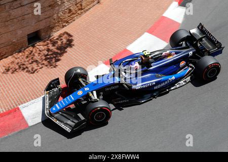Monte Carlo, Fürstentum Monaco. Mai 2024. Formel 1 Grand Prix de Monaco auf dem Circuit de Monaco in Monte Carlo. Im Bild: Logan Sargeant (USA) von Williams Racing in Williams FW46 während der dritten Trainingseinheit © Piotr Zajac/Alamy Live News Stockfoto