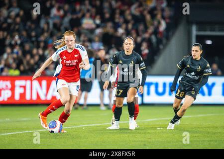 Melbourne, Victoria, Australien. Mai 2024. MELBOURNE, AUSTRALIEN - 24. MAI: Katie Reid vom Arsenal Women FC während des Spiels gegen die A-League All Stars Women während der Global Football Week im Marvel Stadium am 24. Mai 2024 in Melbourne, Australien (Foto: © Chris Putnam/ZUMA Press Wire) NUR ZUR REDAKTIONELLEN VERWENDUNG! Nicht für kommerzielle ZWECKE! Stockfoto