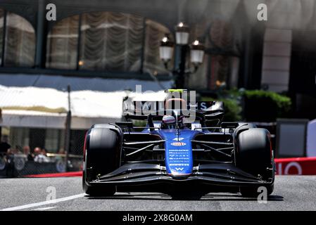 Monte Carlo, Monaco. Mai 2024. Logan Sargeant (USA) Williams Racing FW46. Formel-1-Weltmeisterschaft, Rd 8, großer Preis von Monaco, Samstag, 25. Mai 2024. Monte Carlo, Monaco. Quelle: James Moy/Alamy Live News Stockfoto