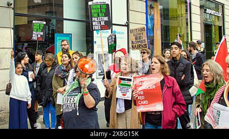 Glasgow, Schottland, Großbritannien. 25. Mai 2024: Palästinensische Barclays-Protest gegen den Völkermord fand auf der Argyle Street im Stadtzentrum statt. Credit Gerard Ferry /Alamy Live News Stockfoto