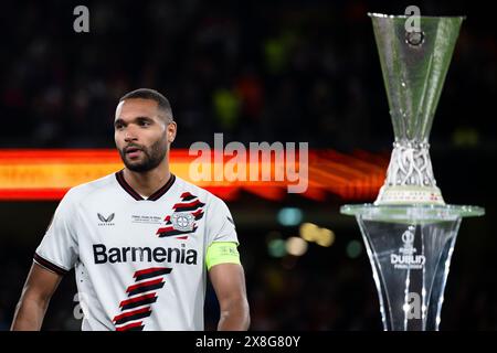 Dublin, Irland. 22. Mai 2024. Jonathan Tah von Bayer 04 Leverkusen sieht beim Finale der UEFA Europa League zwischen Atalanta BC und Bayer 04 Leverkusen aus. Quelle: Nicolò Campo/Alamy Live News Stockfoto