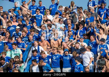 Kopenhagen, Dänemark. Mai 2024. Superliga-Spiel zwischen Hvidovre IF und Lyngby Boldklub in der Pro Ventilation Arena in Hvidovre, Samstag, 25. Mai 2024. (Foto: THOMAS SJOERUP/Scanpix 2024) Credit: Ritzau/Alamy Live News Stockfoto