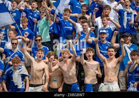 Kopenhagen, Dänemark. Mai 2024. Superliga-Spiel zwischen Hvidovre IF und Lyngby Boldklub in der Pro Ventilation Arena in Hvidovre, Samstag, 25. Mai 2024. (Foto: THOMAS SJOERUP/Scanpix 2024) Credit: Ritzau/Alamy Live News Stockfoto