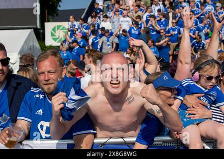 Kopenhagen, Dänemark. Mai 2024. Superliga-Spiel zwischen Hvidovre IF und Lyngby Boldklub in der Pro Ventilation Arena in Hvidovre Samstag, den 25. Mai 2024. (Foto: THOMAS SJOERUP/Scanpix 2024) Credit: Ritzau/Alamy Live News Stockfoto