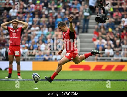 Tottenham Hotspur Stadium, London, Großbritannien. Mai 2024. Investec Champions Cup Rugby Final, Leinster gegen Toulouse; Thomas Ramos aus Toulouse /kpen für 22-31 an Leinster Credit: Action Plus Sports/Alamy Live News Stockfoto