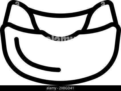 Handgezeichnete, minimalistische Illustration in Schwarz und weiß mit einer Lächellinie. Symbolisiert Glück und Heiterkeit. Mit einem einfachen und modernen Vektordesign mit einer klaren und eleganten monochromen Silhouette Stock Vektor