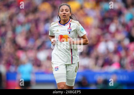 Barcelona, Spanien. Mai 2024. Selma Bacha von Olympique Lyonnais spielte am 25. Mai 2024 im San Mames Stadion in Bilbao, Spanien, während des UEFA Women's Champions League Finales zwischen dem FC Barcelona und Olympique Lyonnais. (Foto: Bagu Blanco/PRESSINPHOTO) Credit: PRESSINPHOTO SPORTS AGENCY/Alamy Live News Stockfoto