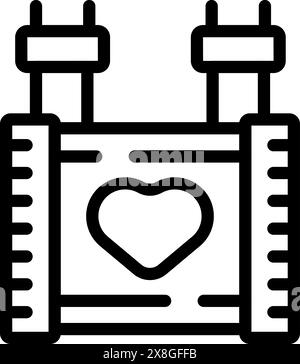 Vektor-Illustration einer Leiterplatte mit einem Herzsymbol, das Liebe zur Technologie signalisiert Stock Vektor