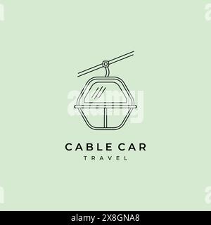 Cable Car Icon Linie Art Logo Symbol Vektor minimalistische Illustration Design, Stock Vektor