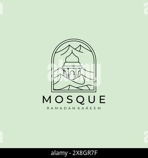 moschee Logo Vektor einfache Luxus Icon Illustration Design Stock Vektor