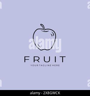 Line Art Fruit minimalistisches Logo-Vektor-Design Stock Vektor