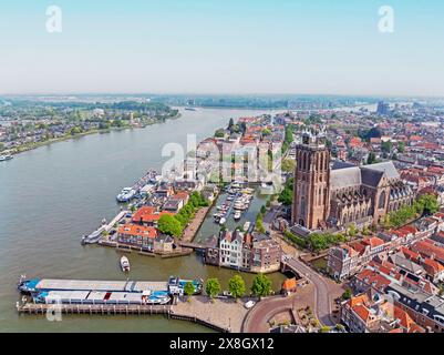 Aus der Luft aus der Stadt Dordrecht in den Niederlanden Stockfoto