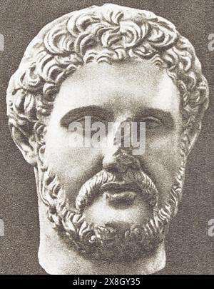 Alcibiades. Antike griechische Marmorbüste. Foto aus der Mitte des 20. Jahrhunderts. Stockfoto