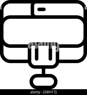 Vektor-Illustration eines stilisierten Podcast-Mikrofonsymbols in einem einfachen Schwarzweiß-Design Stock Vektor