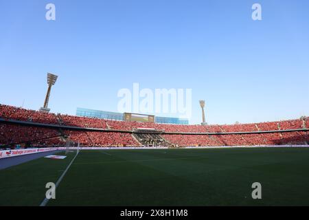 Kairo, Ägypten. Mai 2024. KAIRO, ÄGYPTEN - 25. MAI: Ein allgemeiner Blick auf das Stadion während des CAF Champions League Final Second Leg Matches zwischen Al Ahly und Esperance Sportive Tunis im Cairo International Stadium am 25. Mai 2024 in Kairo, Ägypten. (Foto von M.. Bayoumy/SFSI) Credit: Sebo47/Alamy Live News Stockfoto