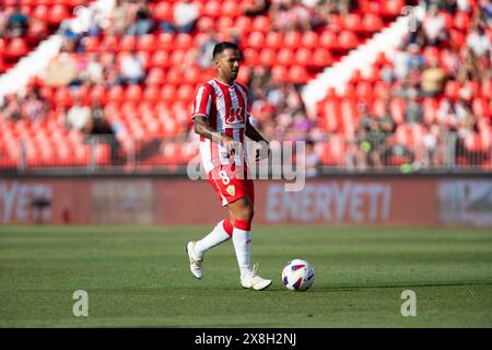 ARNAU PUIGMAL spanischer Mittelfeldspieler von UD Almeria während des Spiels, UD ALMERIA gegen CADIZ CF, EA Sport League, First Division Championship, Power Horse Stadium Almeria, 25. Mai 2024 Stockfoto