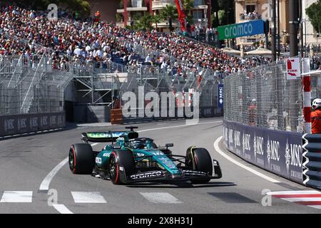 Monaco, Monaco. Mai 2024. Lance spazieren Sie durch Aston Martin auf der Rennstrecke während der Qualifikation für den F1 Grand Prix von Monaco am 25. Mai 2024 in Monte-Carlo, Monaco. Quelle: Marco Canoniero/Alamy Live News Stockfoto