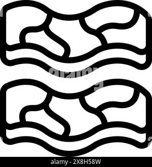 Vektor-Illustration von stilisierten Speckstreifen in einem kräftigen schwarz-weißen Linienart Stock Vektor