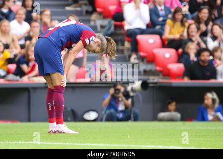 Bilbao, Spanien. Mai 2024. BILBAO, SPANIEN - 25. MAI: Während des UEFA Women's Champions League Finales zwischen dem FC Barcelona und Olympique Lyonnais im San Mames Stadium am 25. Mai 2024 in Bilbao, Spanien. (Foto von Leiting Gao/Orange Pictures) Credit: Orange Pics BV/Alamy Live News Stockfoto